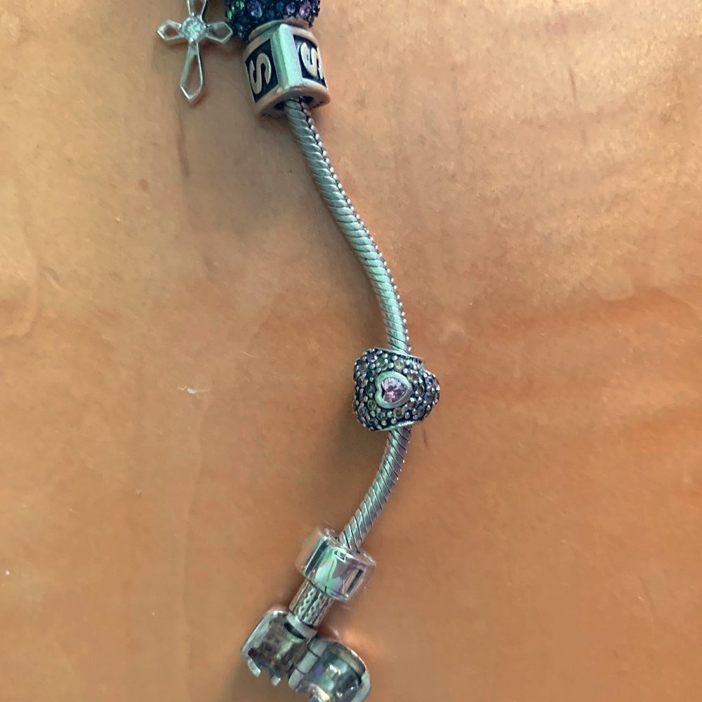 Pink and Rhinestone Pave Pandora Charm